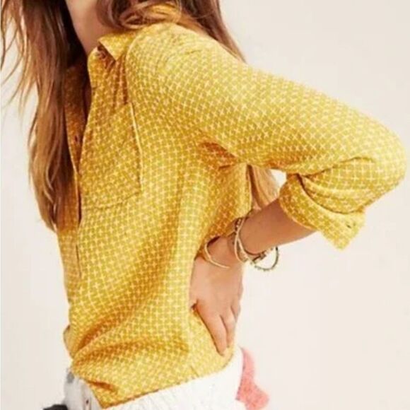 Anthropologie Isadora Long Sleeve Top Size Small Button Back Mustard Wool Blend - Picture 2 of 11